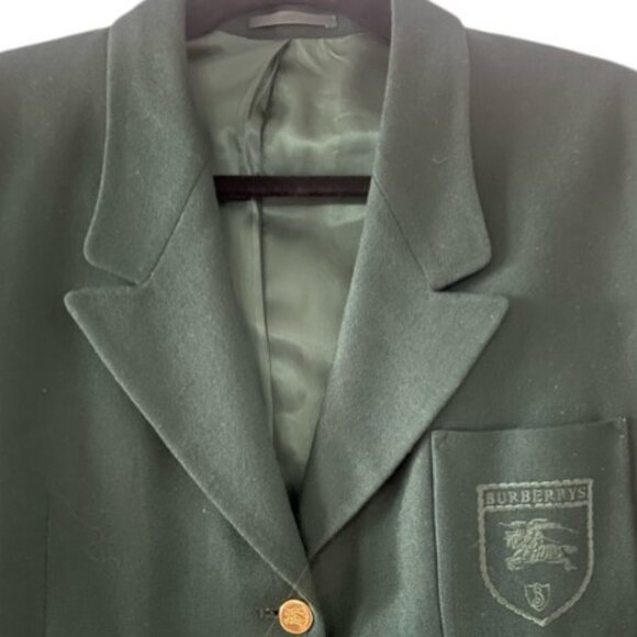 Burberry vintage green wool blazer jacket size 16 - Picture 2 of 12